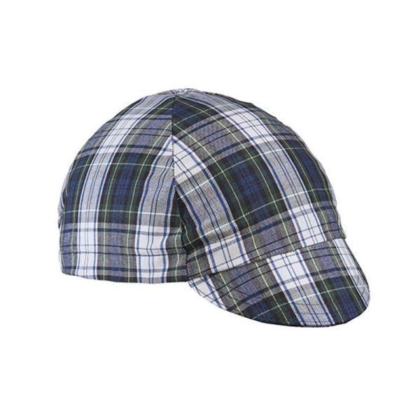 Walz 4-Panel Cotton Cycling Cap, Green/Blue Plaid 