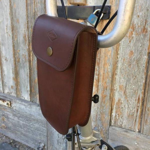 Souma Leather Handlebar Bag for Brompton -Large