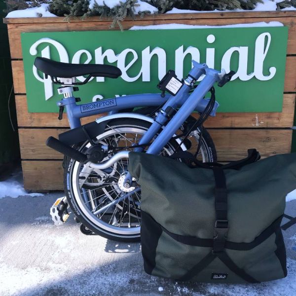 Brompton Borough Roll Top Bag, Medium [Olive] | Perennial Cycle
