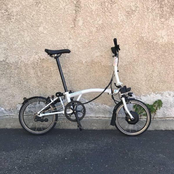 Electric C Line 2-Speed Mid Handlebar Brompton, White [Demo]