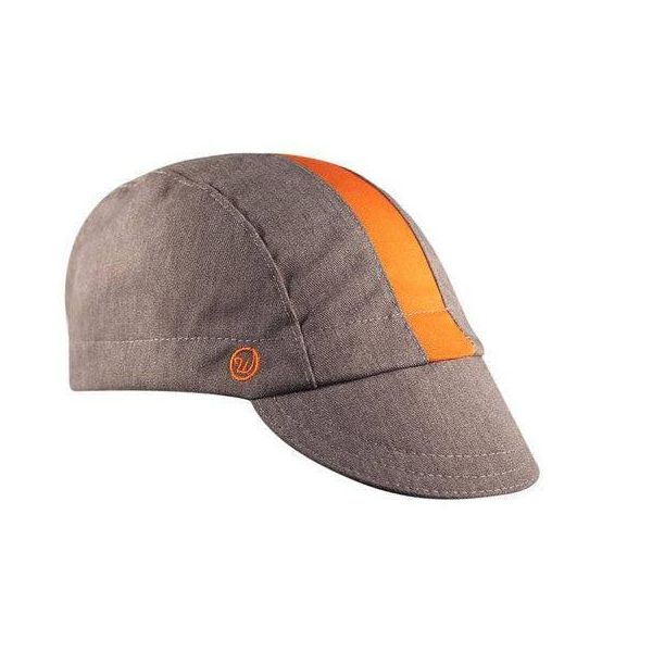 Walz 3-Panel Cotton Cycling Cap, Gray with Orange Stripe