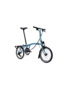 Brompton C Line 12 Speed Low Handlebar w Rear Rack Cloud Metallic Blue