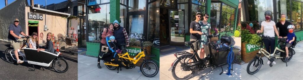 Happy customers of Perennial Cycle, a Tern-authorized local bike shop in Minneapolis, Minnesota that specializes in electric cargo bikes